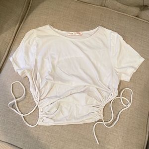 Blue Blush Los Angeles white backless tie top